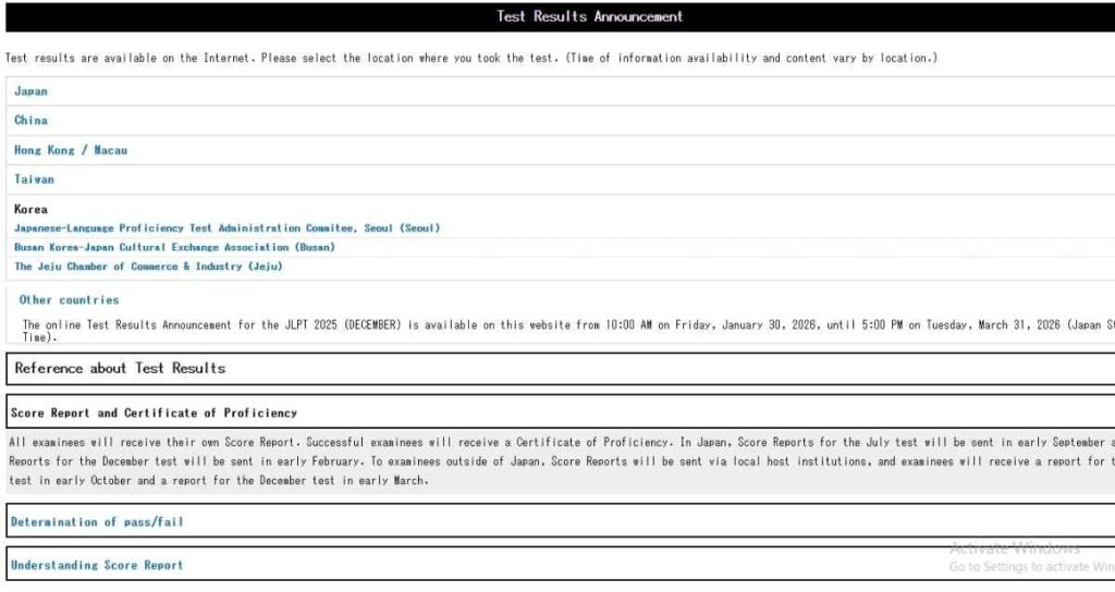 JLPT December Result Out