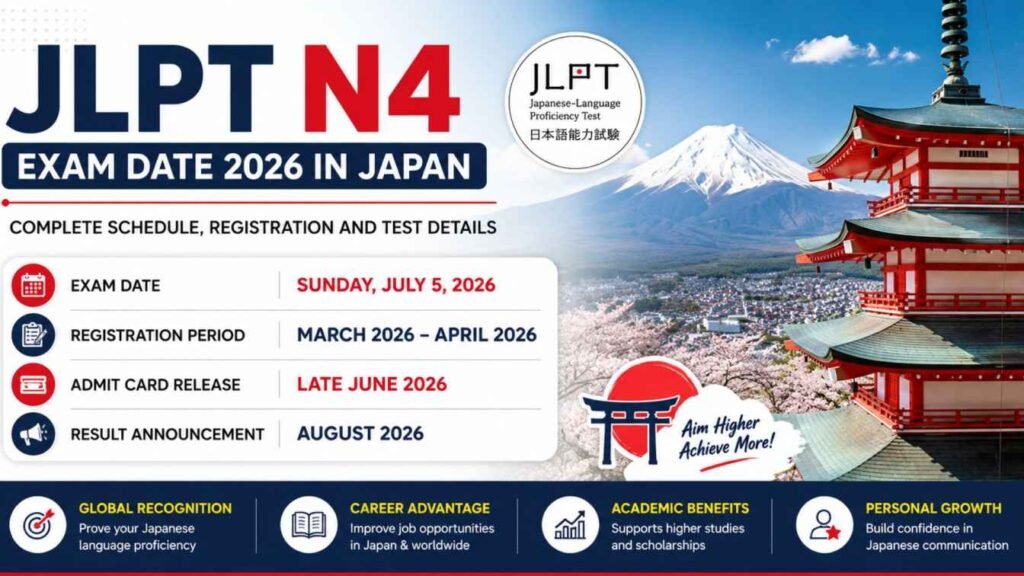 JLPT N4 Exam Date 2026 in Japan