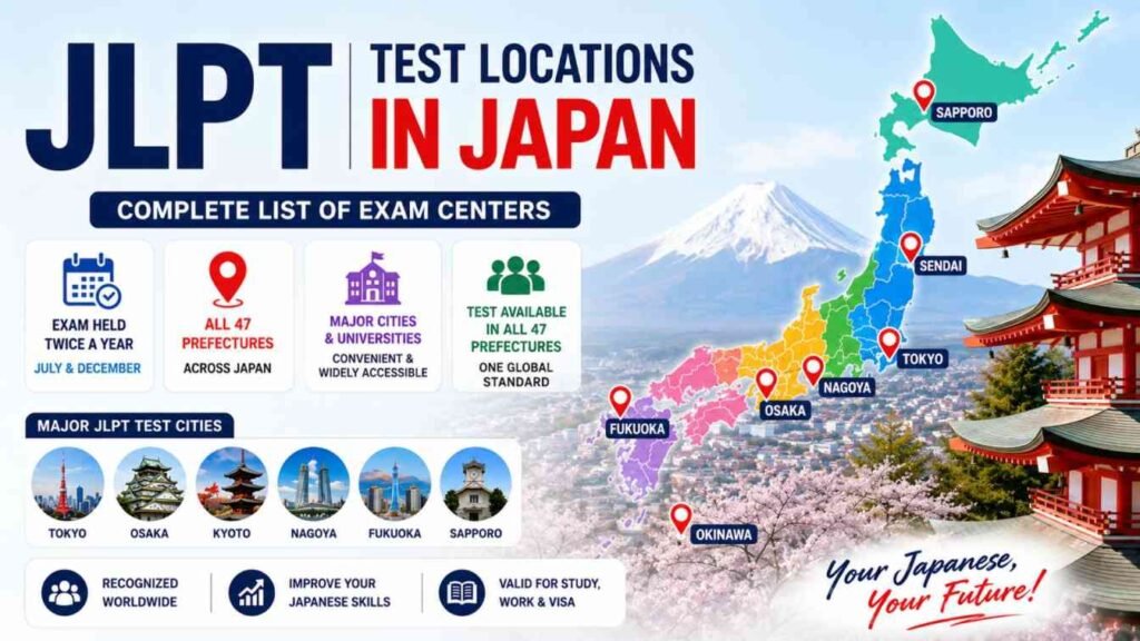 JLPT Test Locations in Japan